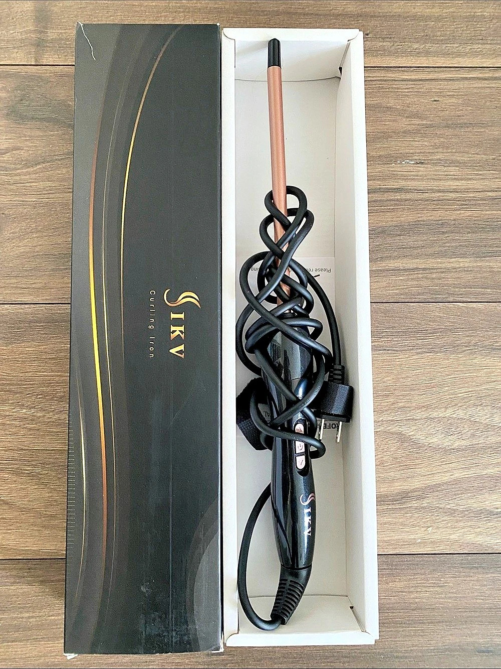 K&V Tourmaline Ceramic Curling Iron Black & Pink